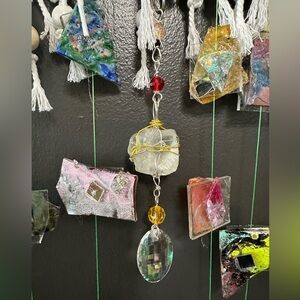 Collage Glass Mosaic Assemblage Wall Art Hanging Handmade Indoor/Outdoor